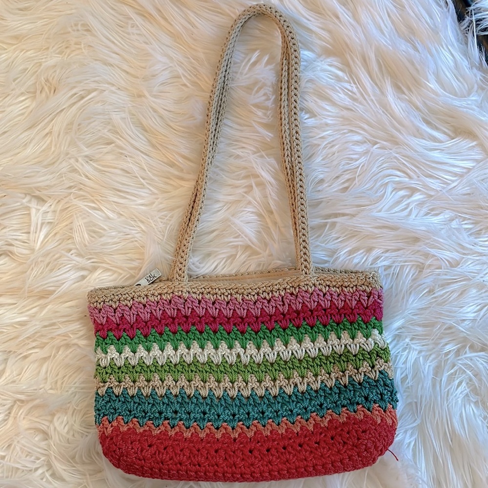 The Sak Colorful crotchet knit bag